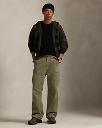 Relaxed Fit Plaid Fleece Full-Zip Hoodie