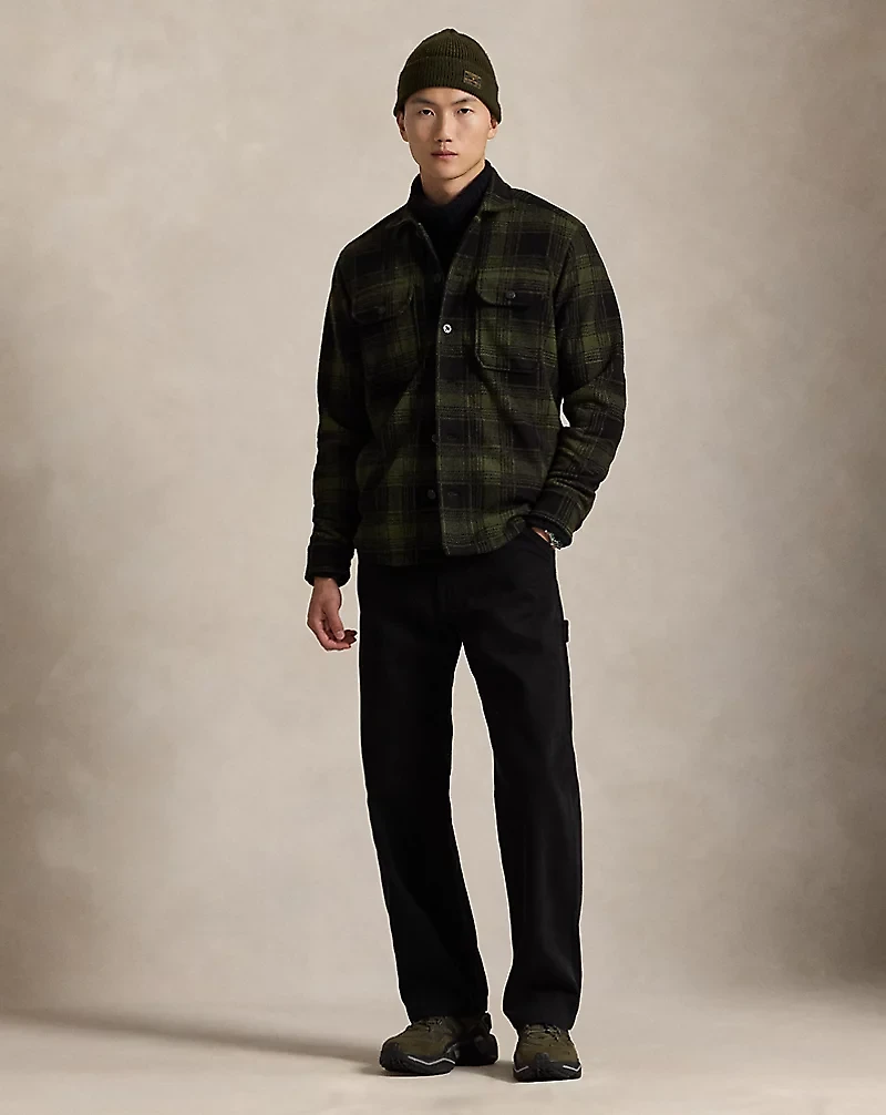 Plaid Pile Fleece Shirt Jacket
