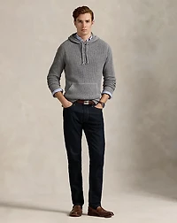 Textured Wool-Cotton Hooded Sweater