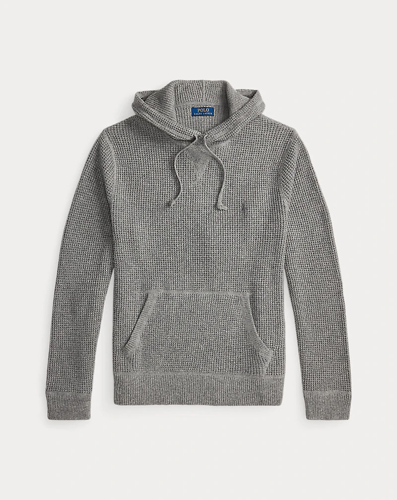 Textured Wool-Cotton Hooded Sweater