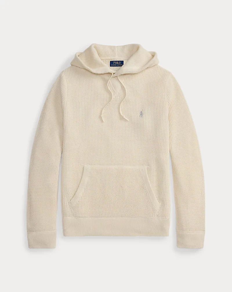 Textured Wool-Cotton Hooded Sweater