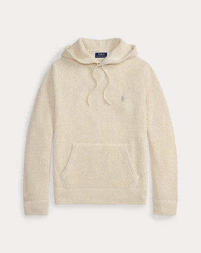 Textured Wool-Cotton Hooded Sweater