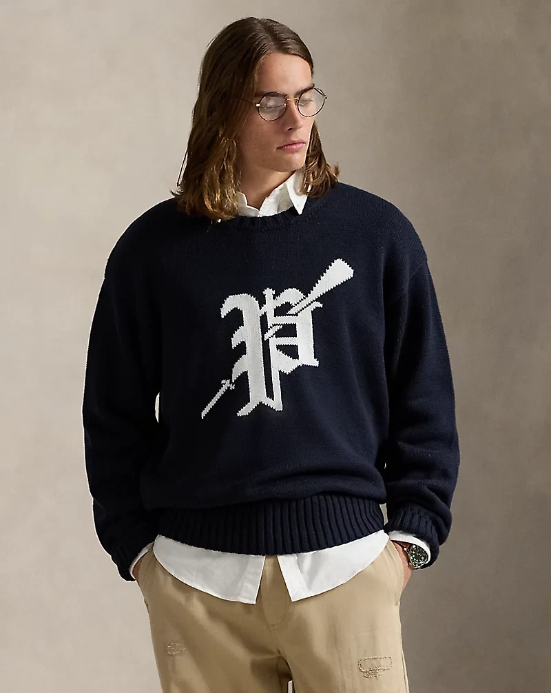 Big Fit Logo-Intarsia Cotton Sweater