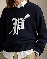 Big Fit Logo-Intarsia Cotton Sweater