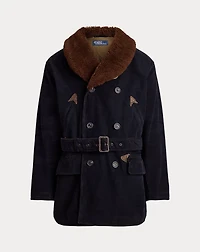 Shearling-Collar Corduroy Ranch Coat
