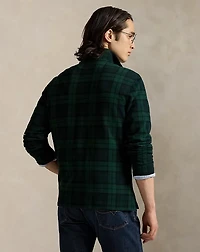 Plaid Estate-Rib Quarter-Zip Pullover