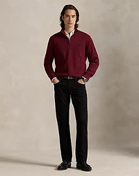 Checked Estate-Rib Quarter-Zip Pullover