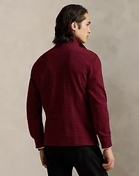 Checked Estate-Rib Quarter-Zip Pullover