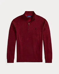 Checked Estate-Rib Quarter-Zip Pullover