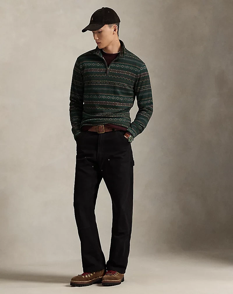 Fair Isle–Inspired Estate-Rib Pullover