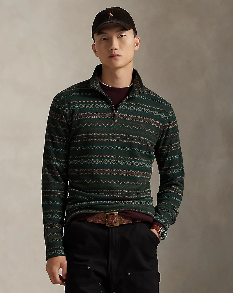 Fair Isle–Inspired Estate-Rib Pullover