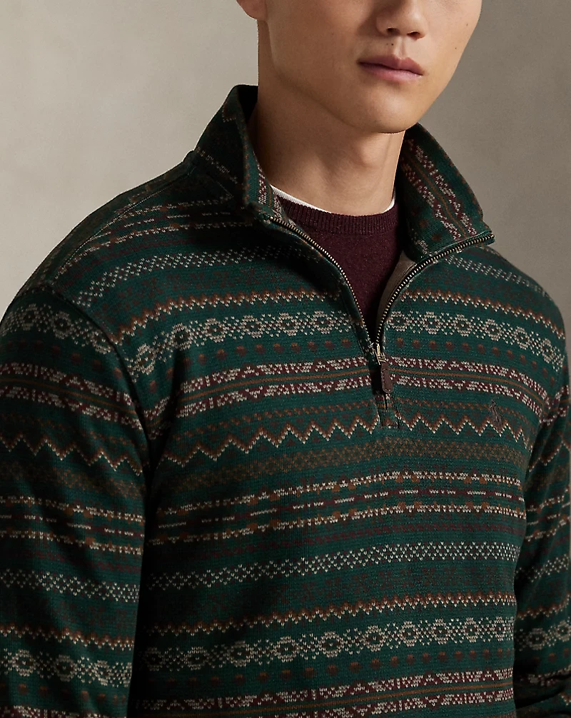 Fair Isle–Inspired Estate-Rib Pullover