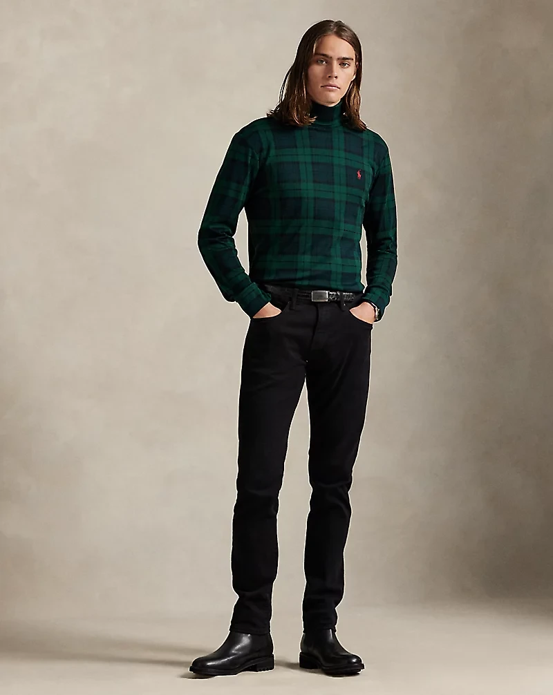 Plaid Soft Cotton Turtleneck