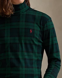 Plaid Soft Cotton Turtleneck