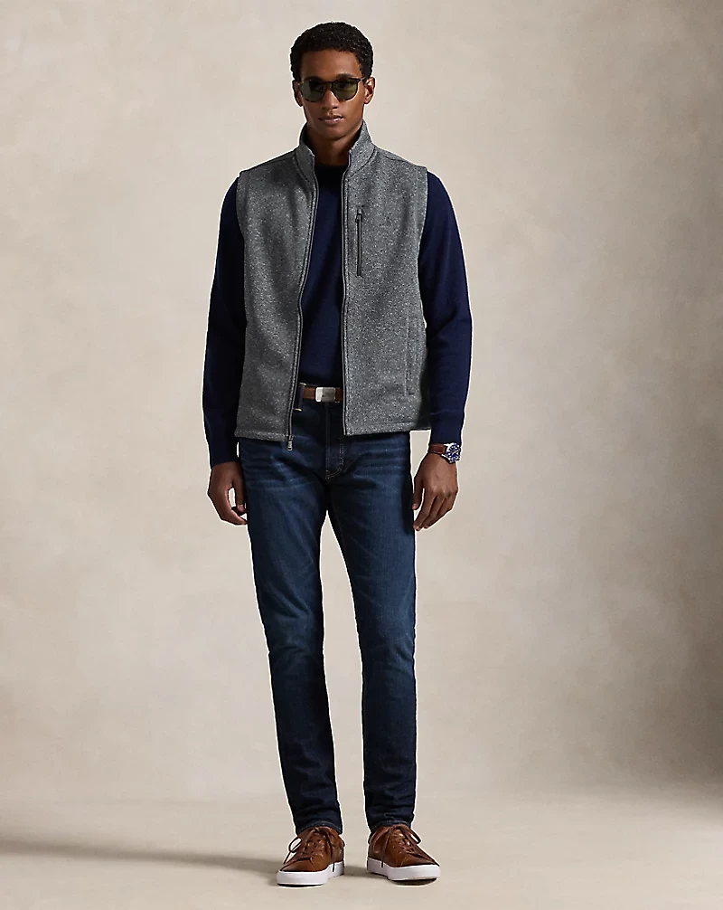 Brushed Fleece Mockneck Vest