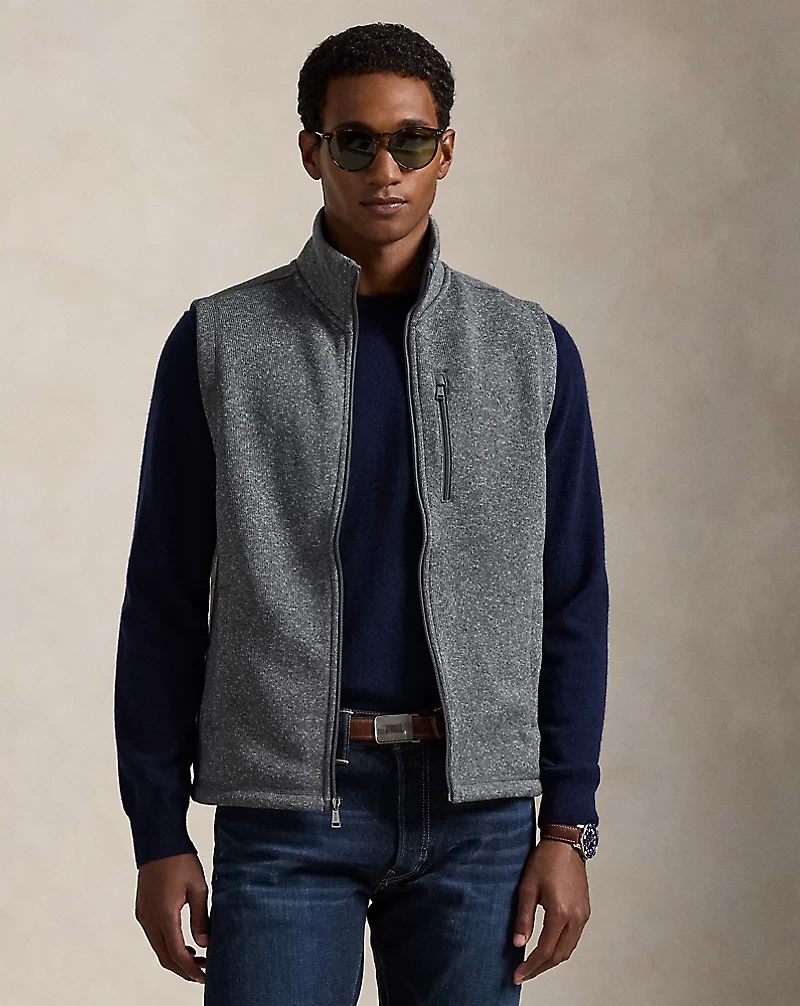 Brushed Fleece Mockneck Vest