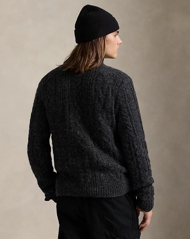 Aran-Knit Flag Wool-Blend Sweater