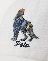 Dog-Embroidered Twill Ball Cap