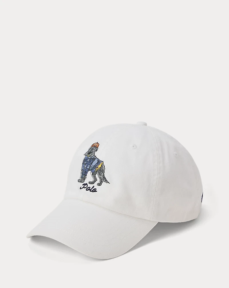 Dog-Embroidered Twill Ball Cap