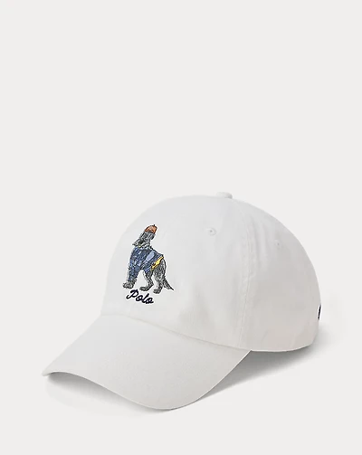 Dog-Embroidered Twill Ball Cap