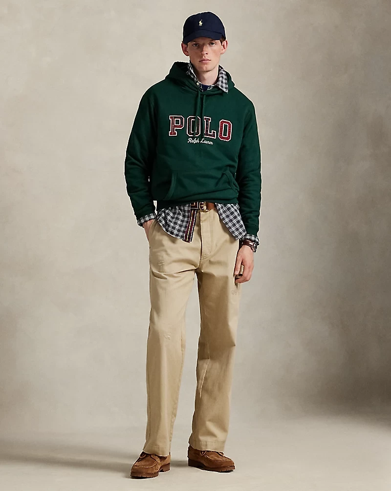 The RL Fleece Plaid-Logo Hoodie