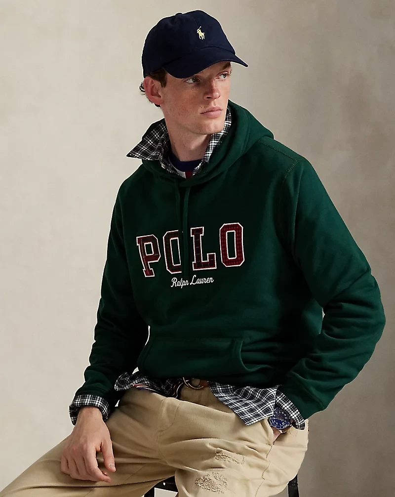 The RL Fleece Plaid-Logo Hoodie