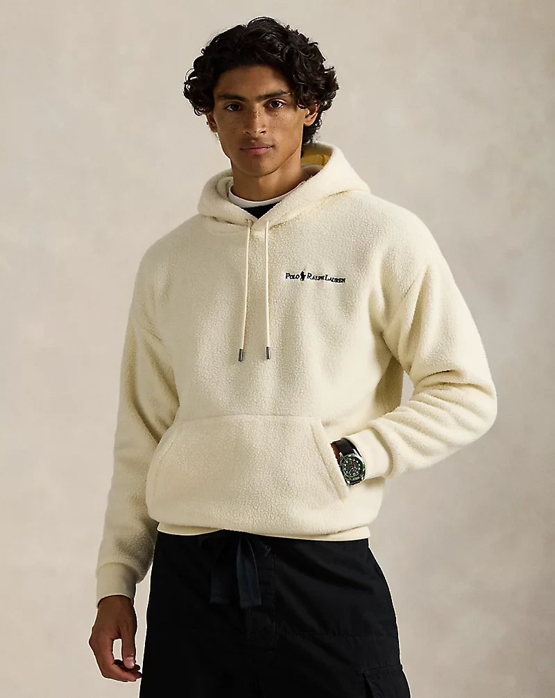 Relaxed Fit Logo Pile Fleece Hoodie