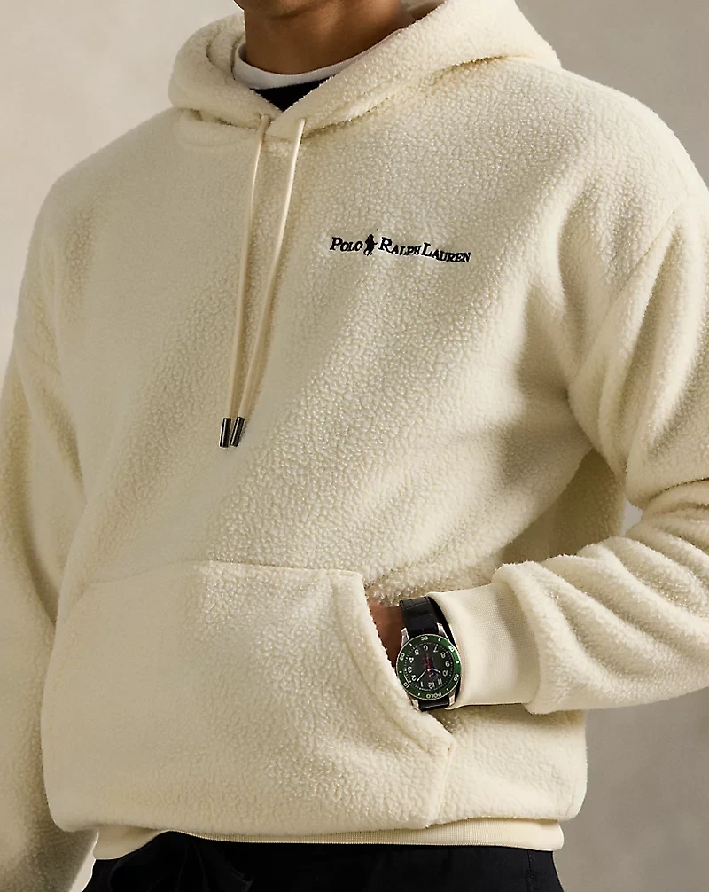 Relaxed Fit Logo Pile Fleece Hoodie