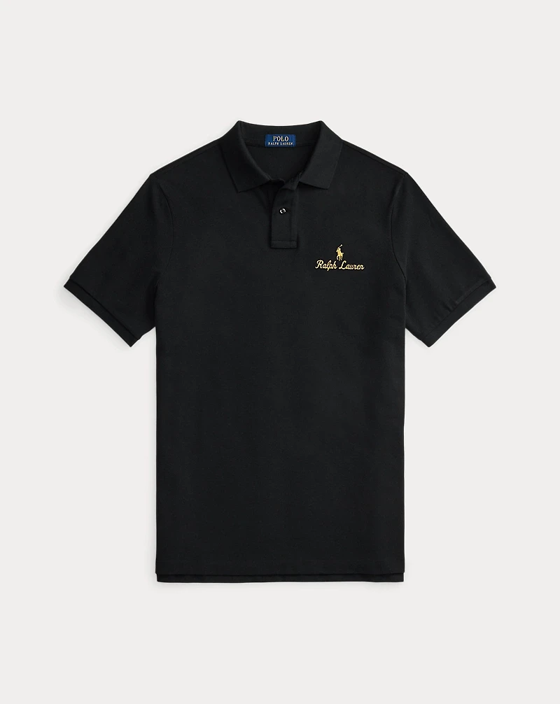 Classic Fit Logo Mesh Polo Shirt