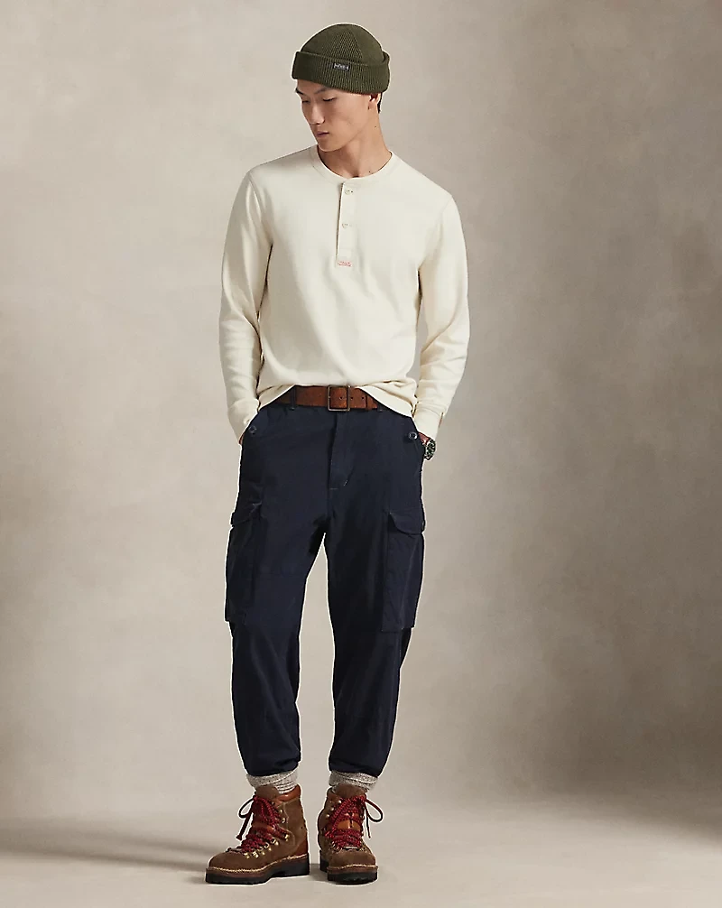 Cotton Moleskin Henley Shirt