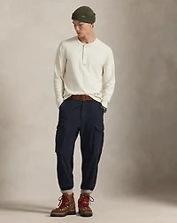 Cotton Moleskin Henley Shirt