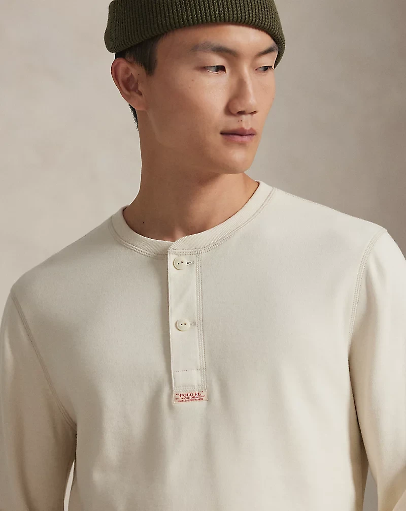 Cotton Moleskin Henley Shirt