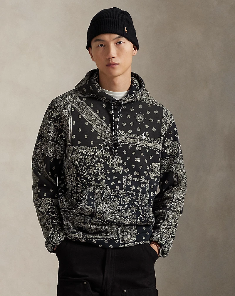 Bandanna-Print Fleece Hoodie