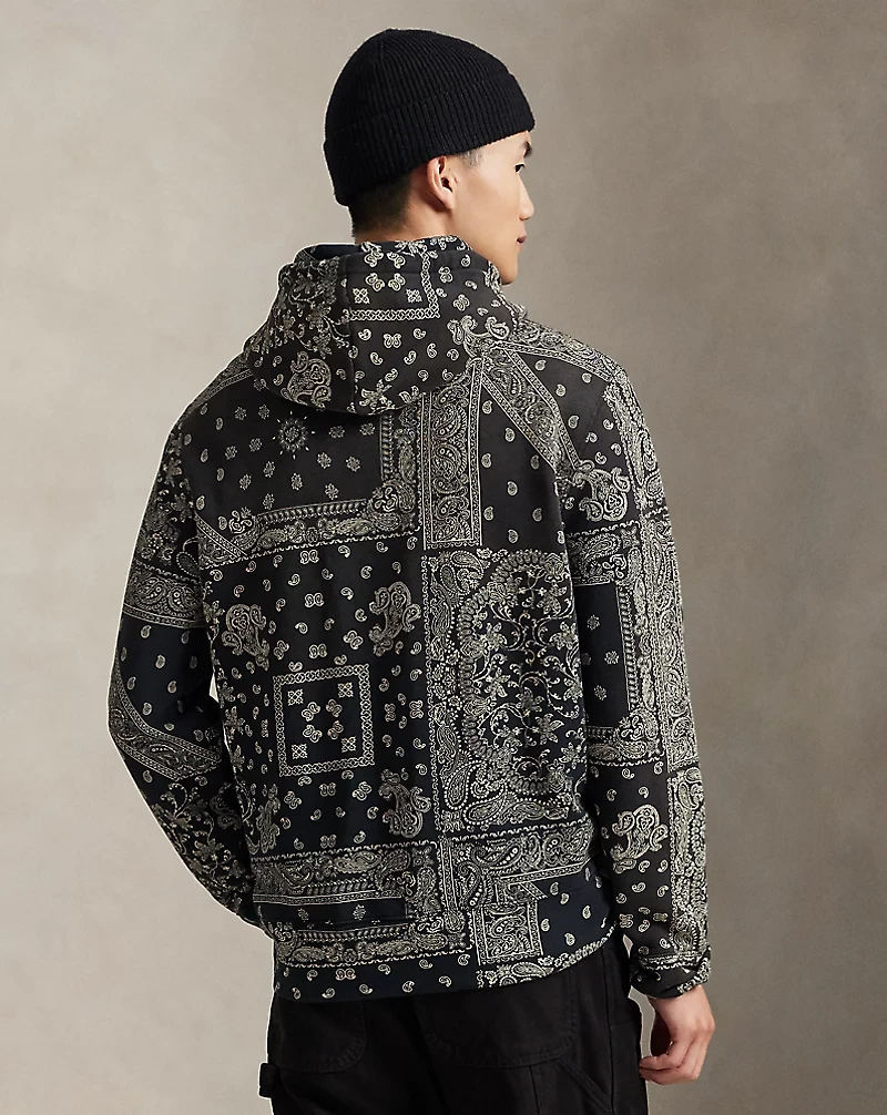 Bandanna-Print Fleece Hoodie