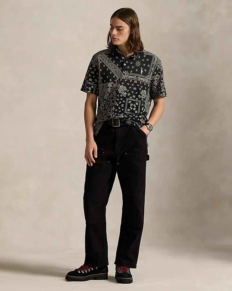 Classic Fit Bandanna Mesh Polo Shirt