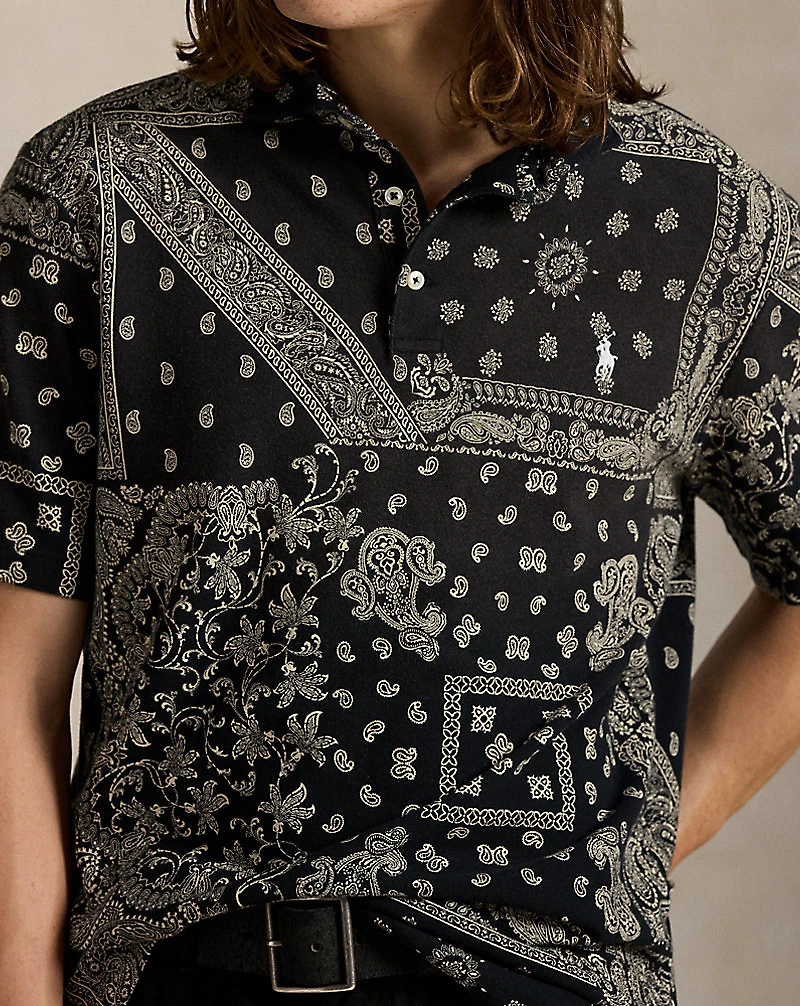Classic Fit Bandanna Mesh Polo Shirt
