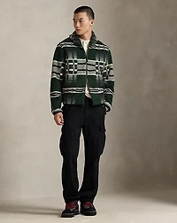 Geometric-Print Pile Fleece Jacket