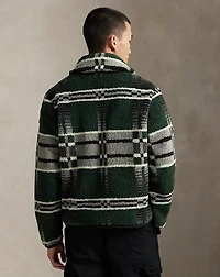 Geometric-Print Pile Fleece Jacket