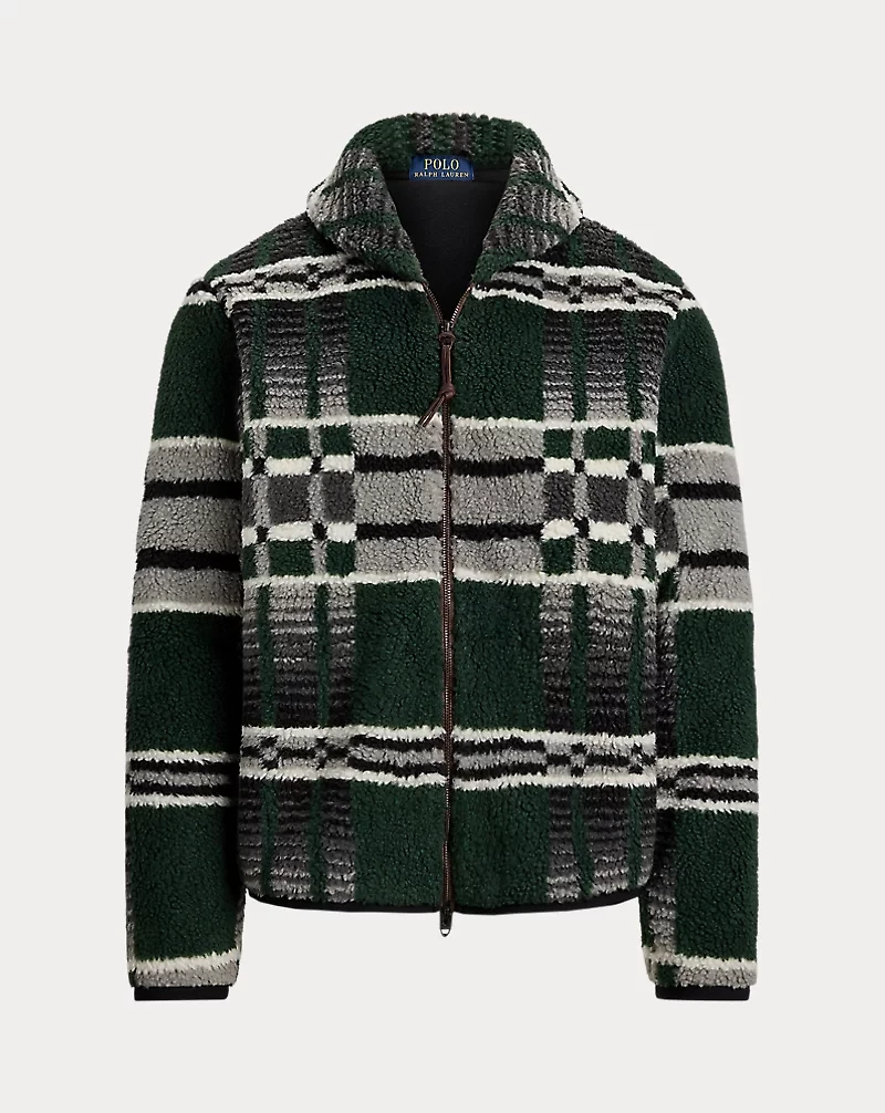 Geometric-Print Pile Fleece Jacket