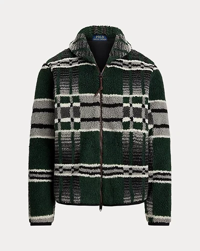 Geometric-Print Pile Fleece Jacket