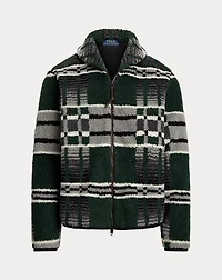 Geometric-Print Pile Fleece Jacket