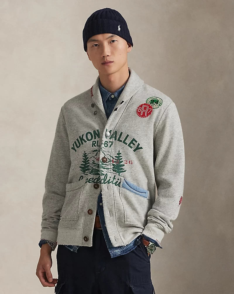 Fleece Graphic Cardigan