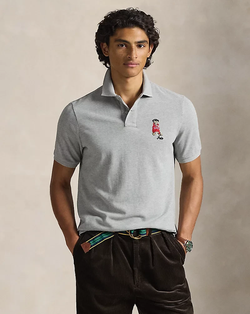 Classic Fit Dog-Embroidered Polo Shirt