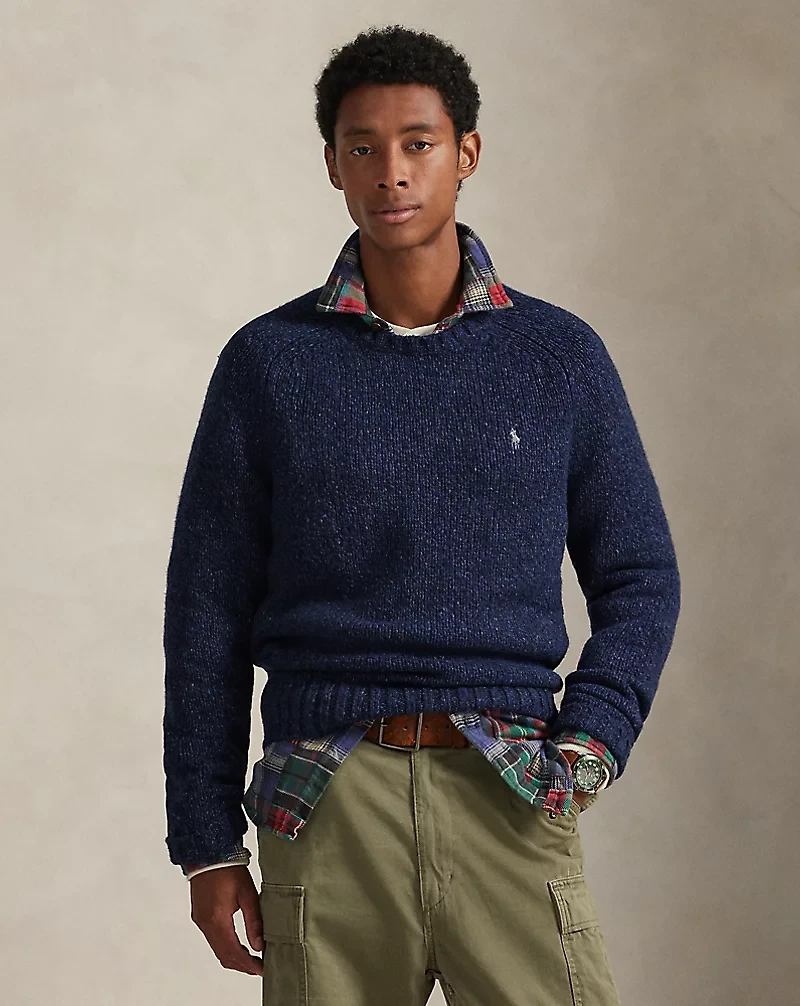 Marled Wool-Blend Sweater