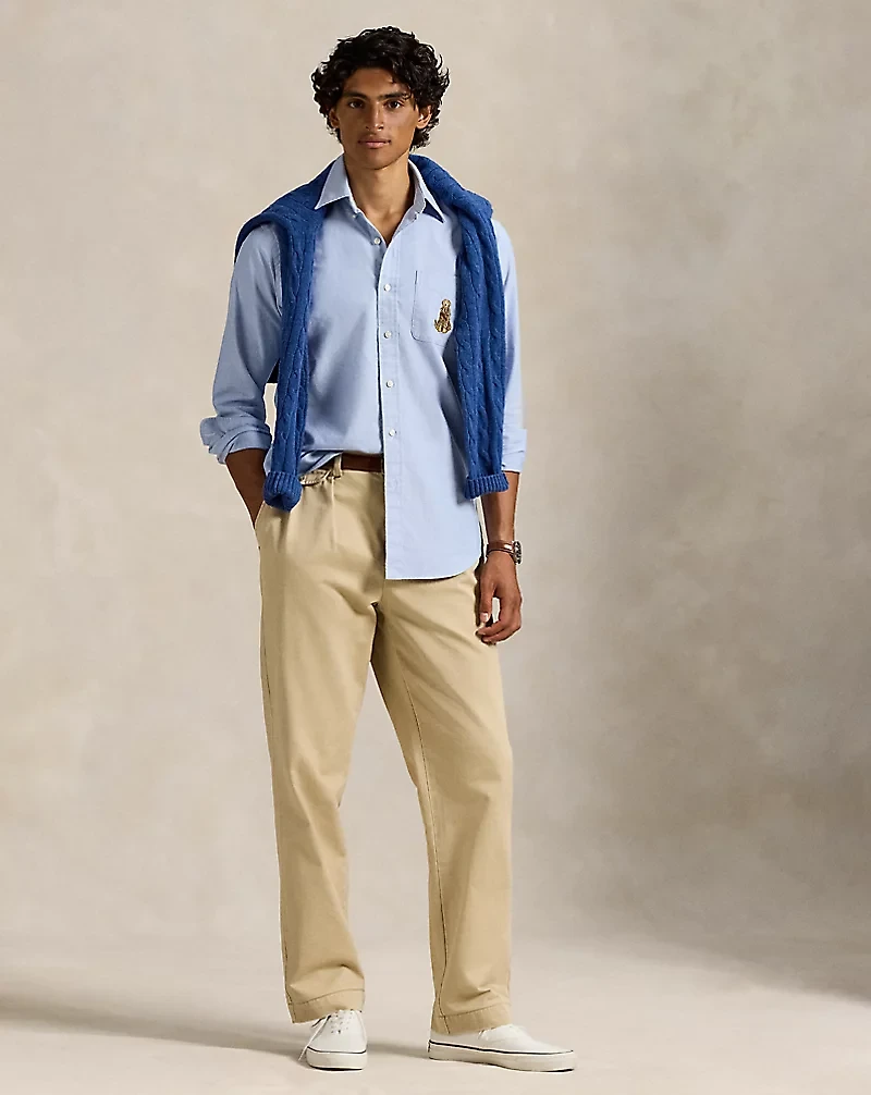 Classic Fit Dog-Embroidered Oxford Shirt