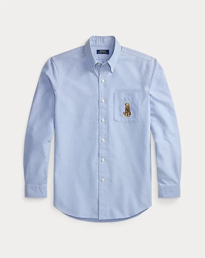 Classic Fit Dog-Embroidered Oxford Shirt
