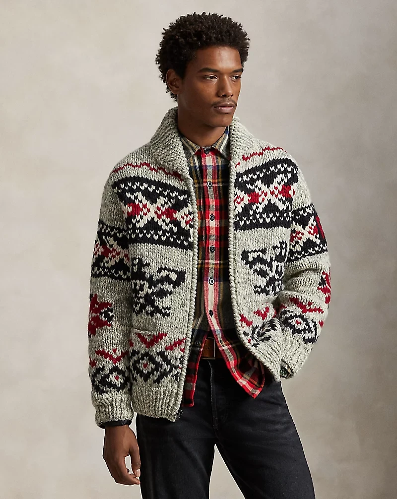 Wool Shawl-Collar Cardigan