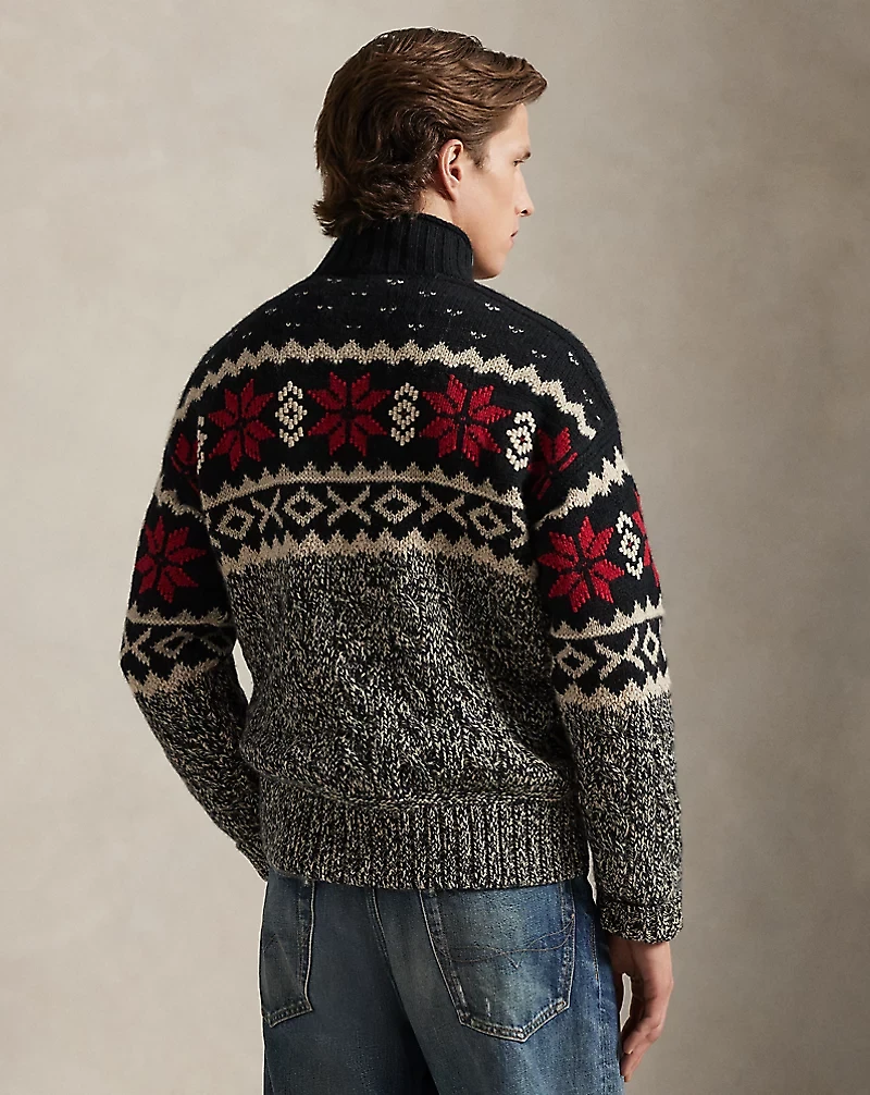 Snowflake Cable-Knit Wool-Blend Sweater