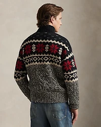 Snowflake Cable-Knit Wool-Blend Sweater