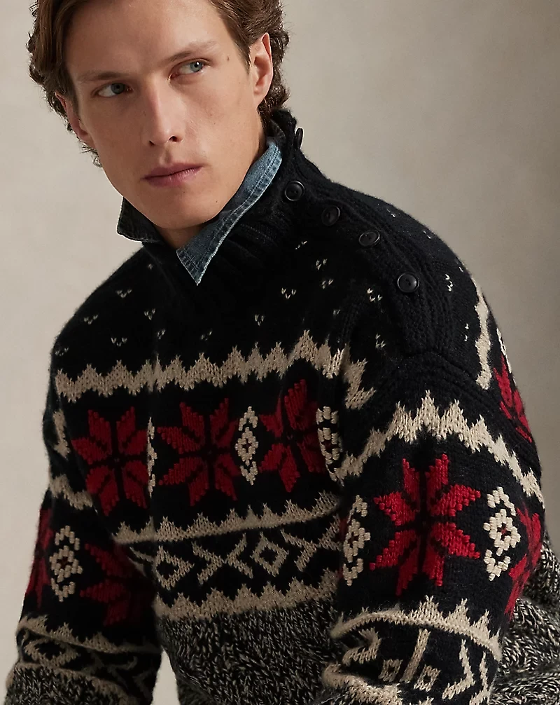 Snowflake Cable-Knit Wool-Blend Sweater